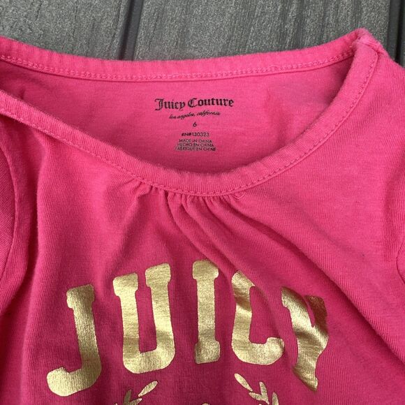 Lot of 2 Juicy Couture Girls Long Sleeves Pullover Shirts Size 6 & 7 - Picture 4 of 16
